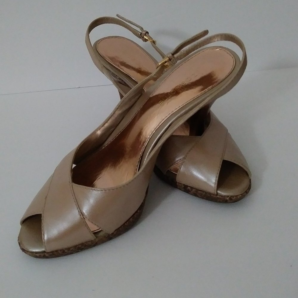 Liz Claiborne Patent Heels Nude Pumps Shoes 5 ½ M